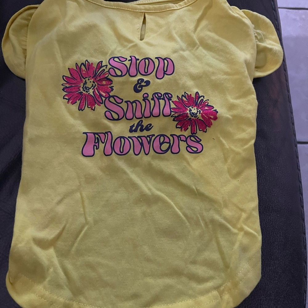 Yellow Kids Shirt with Floral Print